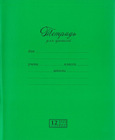 Tetrad' uchenicheskaja 12 listov (melkaja kosaja linejka)