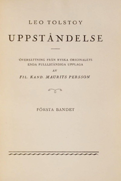 Tolstoj L. Uppståndelse (used)
